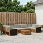 vidaXL Ensemble de canapés d'extérieur 8 Pièces Naturel et gris clair