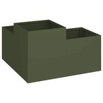 vidaXL Cache-pot de jardin Vert olive 100 x 100 x 48 cm Acier