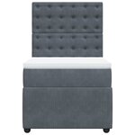 vidaXL Sommier à lattes de lit et matelas Gris foncé 90x200 cm Velours