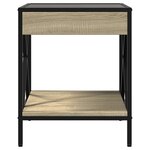 vidaXL Table de chevet avec LED infini chêne sonoma 40x40x49 cm