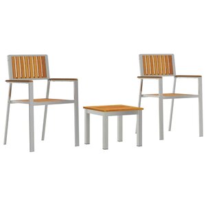 vidaXL Ensemble de salle à manger pour jardin 3 Pièces Marron