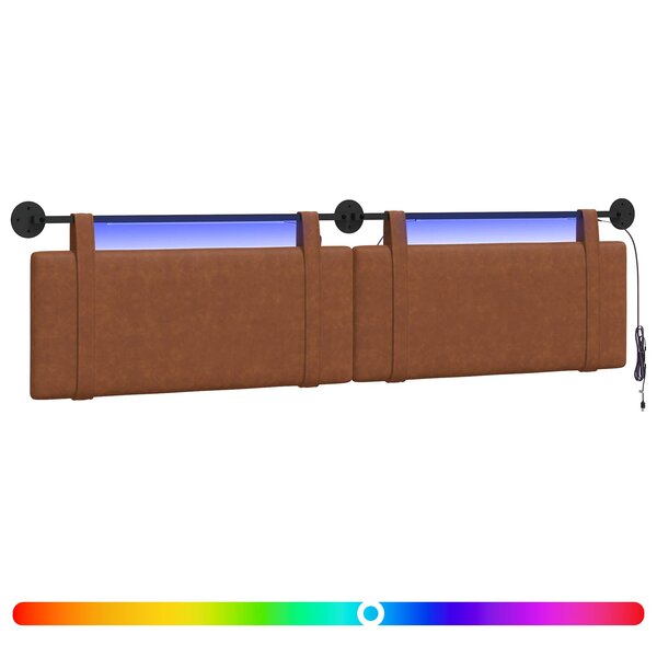 vidaXL Tête de lit suspendue Marron PU antique