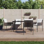 vidaXL Ensemble à manger de jardin 5 Pièces coussins résine tressée acier