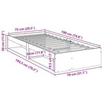 vidaXL Lit de jour sans matelas 75x190 cm bois de pin massif
