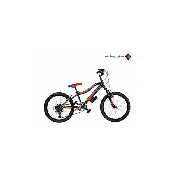 Velo Mtb 20 Vortex 6v Suspendu Noir Rouge Bleu H28