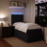 vidaXL Sommier à lattes de lit avec matelas Noir 100x200 cm Velours