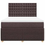 vidaXL Sommier à lattes de lit avec matelas Marron foncé 140x200 cm