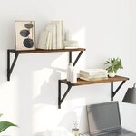 vidaXL Étagères Murales 2 Pièces Bois Ancien 60 x 25 x 25 5 cm