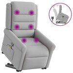 vidaXL Fauteuil de massage inclinable gris nuage tissu