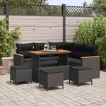 vidaXL Ensemble de canapé de jardin 9 Pièces Noir polyrotin