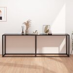 vidaXL Table console Noir 220x35x75 5 cm Verre trempé
