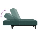 vidaXL Canapé-lit à 2 places avec repose-pied vert foncé velours