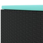 vidaXL Salon de jardin 7 Pièces avec coussins Noir Résine tressée