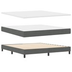 vidaXL Lit box spring avec matelas & LED gris foncé 180x200 cm tissu