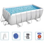 Bestway Ensemble de piscine rectangulaire Power Steel 412x201x122 cm