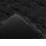 vidaXL Couverture en Fourrure de Lapin Synthétique Olite Noir