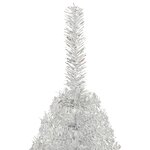 vidaXL Demi sapin de Noël artificiel avec support argenté 240 cm PET