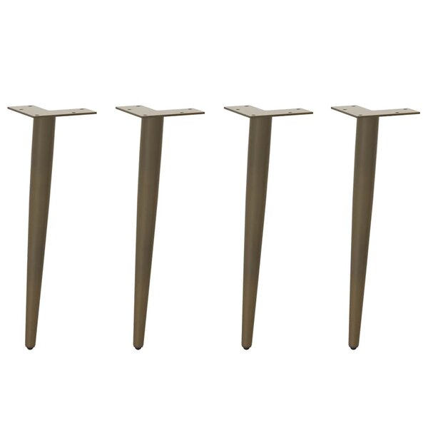 vidaXL Pieds de table basse coniques 4 pièces Acier naturel 42-43 cm Acier