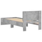 vidaXL Cadre de lit sans matelas avec tête de lit gris béton 75x190 cm