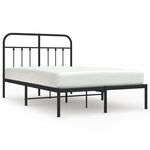 vidaXL Cadre de lit métal avec tête de lit noir 120x200 cm
