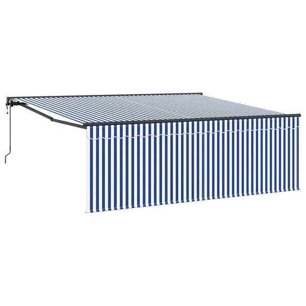 vidaXL Auvent Rétractable Bleu et anthracite 400 × 300 cm
