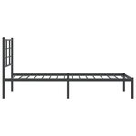 vidaXL Cadre de lit métal sans matelas avec tête de lit noir 75x190 cm