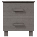 vidaXL Tables de chevet HAMAR 2Pièces Gris clair 40x35x44 5cm Bois massif