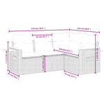 vidaXL Salon de jardin 4 Pièces avec coussins gris résine tressée