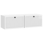 vidaXL Meuble TV mural Montage mural Blanc brillant 98 x 31 x 30 cm