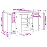 vidaXL Buffet vieux bois 135x41x75 cm bois d'ingénierie
