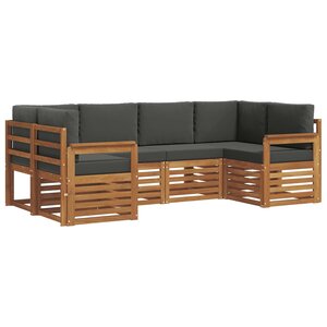 vidaXL Ensemble de canapé d'angle 6 Pièces Naturel et Anthracite