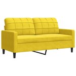 vidaXL Ensemble de canapés 3 Pièces avec coussins Jaune Velours