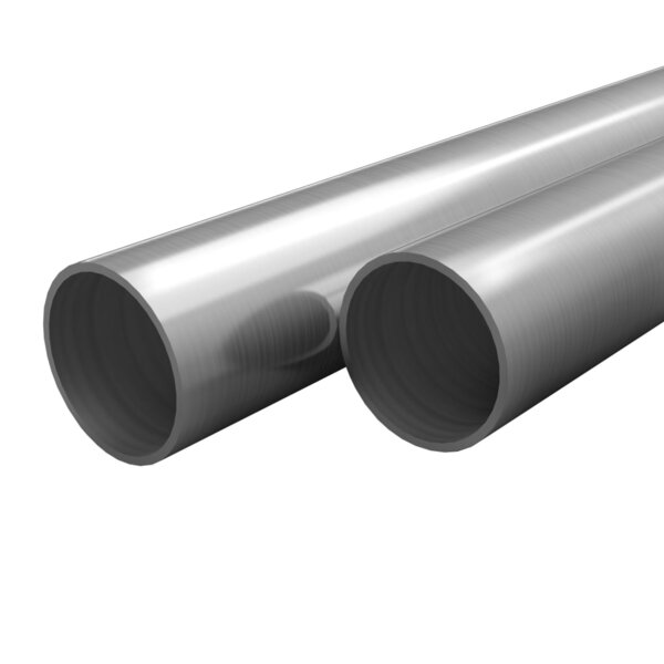 vidaXL Tube rond Acier inoxydable 2 Pièces V2A 2 m Ø48x1 8 mm