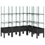 vidaXL Jardinière avec treillis noir 160x120x142 5 cm PP