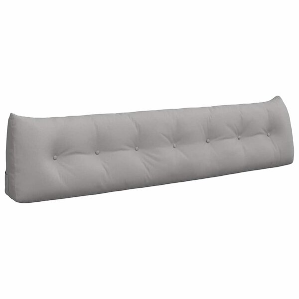 vidaXL Coussin de Dos Gris nuage 200 x 24 x 50 cm tissu
