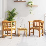 vidaXL Ensemble de salon Rose de jardin 3 Pièces Naturel