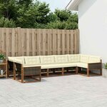 vidaXL Ensemble de canapés d'extérieur 7 Pièces Naturel et Crème