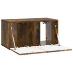vidaXL Meuble TV mural Chêne fumé 59 5 x 31 x 30 cm Bois d'ingénierie
