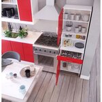 ECO Buffet de cuisine L 60 cm - Rouge et blanc mat