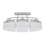 Vidaxl plafonnier avec abat-jours en verre ellipsoïde 4 pièces e14