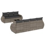 vidaXL Salon de jardin 8 Pièces avec coussins gris résine tressée