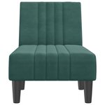 vidaXL Chaise longue vert foncé velours