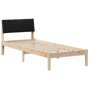 vidaXL Cadre de lit Marron et noir 80 x 200 cm Bois massif en pin