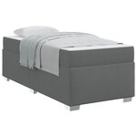 vidaXL Cadre de lit avec matelas Gris foncé 90 x 200 cm tissu