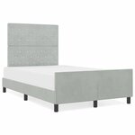 vidaXL Cadre de lit avec tête de lit Gris clair 120 x 190 cm Velours