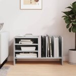 vidaXL Meuble à vinyles Gris béton 78 5 x 35 x 45 cm Bois d'ingénierie