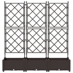 vidaXL Jardinière de Jardin avec Treillis 3 Pièces Marron 120x40x125.5 cm