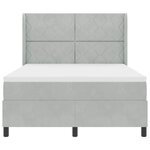 Lit Box Spring vidaXL avec Matelas Gris clair 140x190 cm Velours
