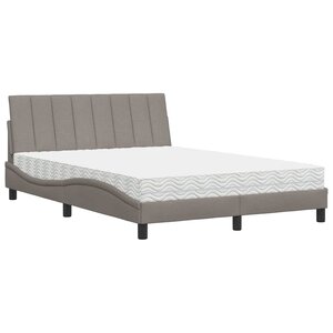 vidaXL Lit avec matelas Hanko taupe 140x200 cm tissu