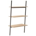 vidaXL Étagère inclinée à 3 niveaux Marron clair et noir 64x34x116 cm